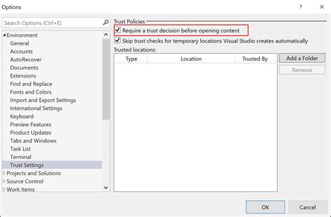 enterprise device trust settings